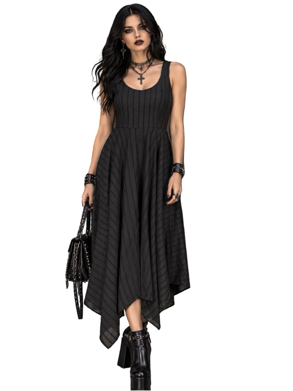 Disturbia Black Blythe Handkerchief Hem Midaxi Sleeveless Size 4 NWT